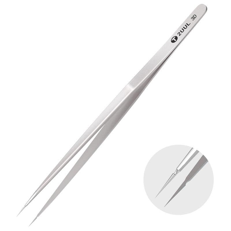 2UUL - 3D Hand Finish Straight Head Titanium Alloy Ultraprecise Curved Head Tweezers for Fingerprint Jump Line Wire Repair