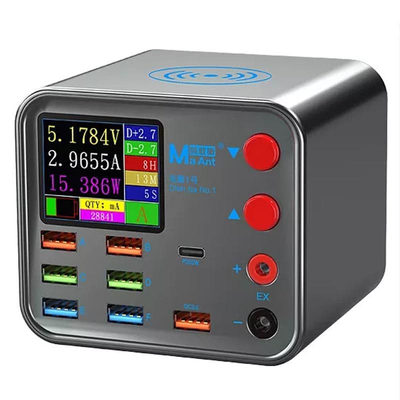 MaAnt -  Fast Charging Multifunctional USB Charger 8 Port Charger Hub w/ Wireless Charger Power Adapter
