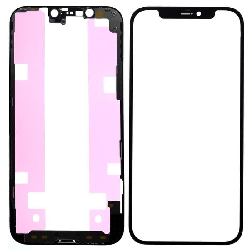 (3in1) Front Glass w/ OCA/frame bezel for iPhone 12 / 12 Pro