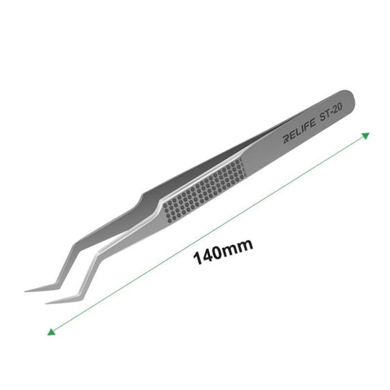 Relife - ST-20 Non-Magnetic Stainless Steel Precision Chip Placement Tin Positioning Tweezers