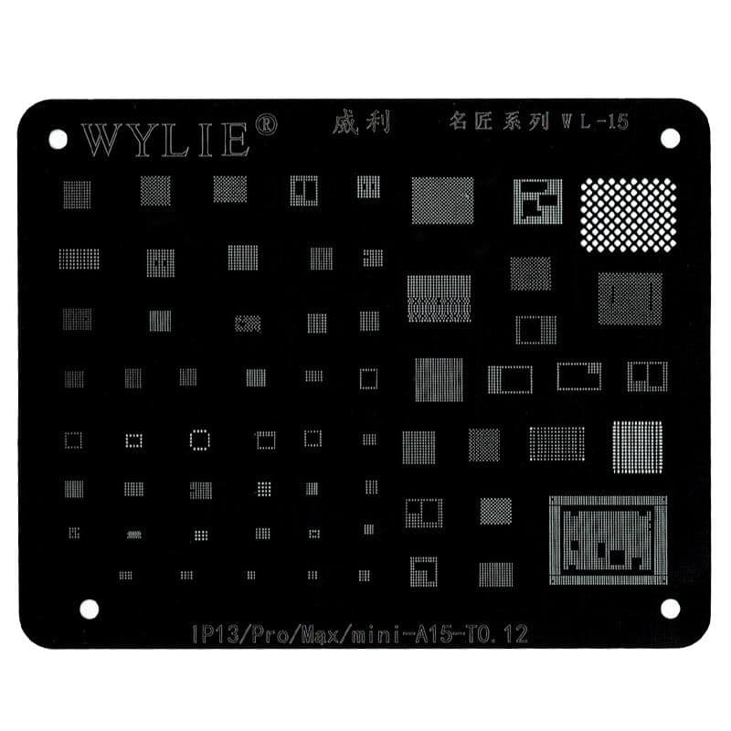 Wylie - WL-15 Stencil Planting Tin Net for LCD for iPhone 13 Mini / 13 / 13 Pro / 13 Pro Max
