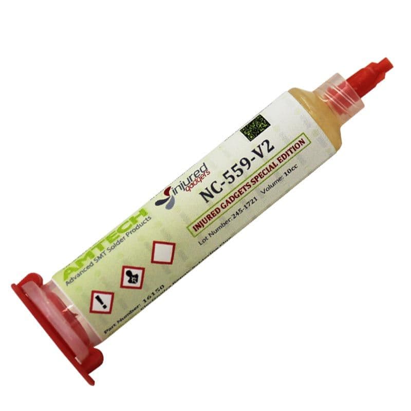 AMTECH - NC-559-V2 No-Clean Tacky Solder Flux w/ UV-Tracer - 10cc Syringe