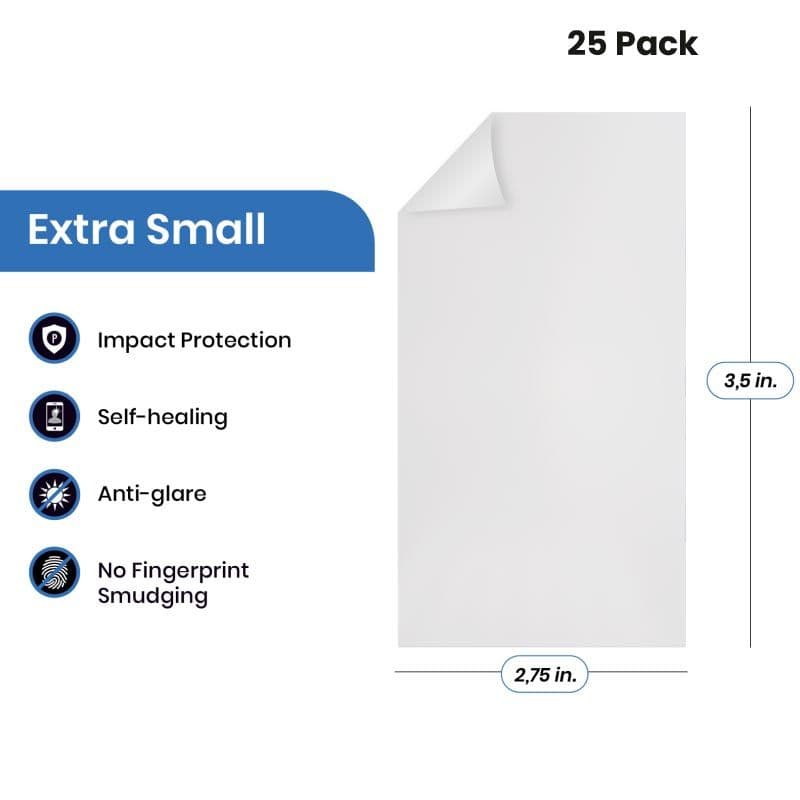 (25 Pack) ProtectionPro - Blank Ultra Matte Film (Extra Small)