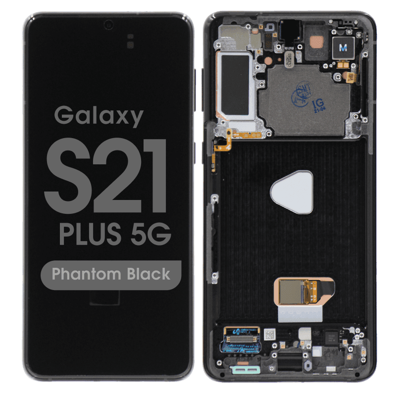 Aftermarket - Soft OLED Screen and Digitizer Assembly w/ Frame for Samsung Galaxy S21 Plus 5G (Must Transfer Antenna for Verizon) (G995) (Phantom Black)