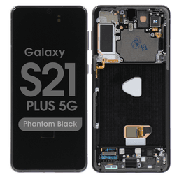 Aftermarket - Soft OLED Screen and Digitizer Assembly w/ Frame for Samsung Galaxy S21 Plus 5G (Must Transfer Antenna for Verizon) (G995) (Phantom Black)