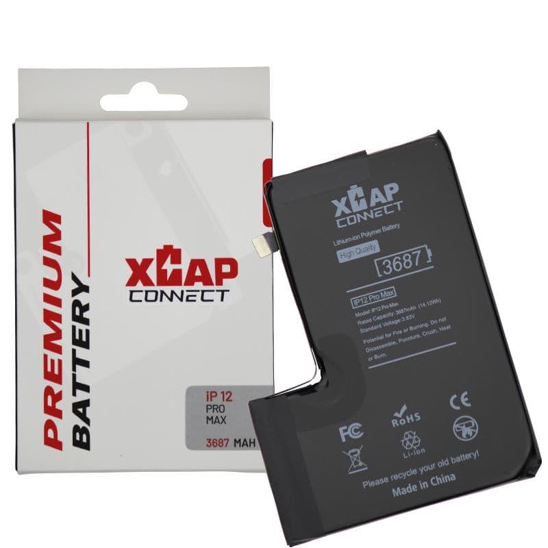 XCAP Connect -  Battery Cell w/ Built-In Flex for iPhone 12 Pro Max (BMS) (3687 mAh) (No Spot Weld Required) 