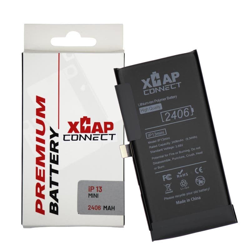 XCAP Connect -  Battery Cell w/ Built-In Flex for iPhone 13 Mini (BMS) (2406 mAh) (No Spot Weld Required)