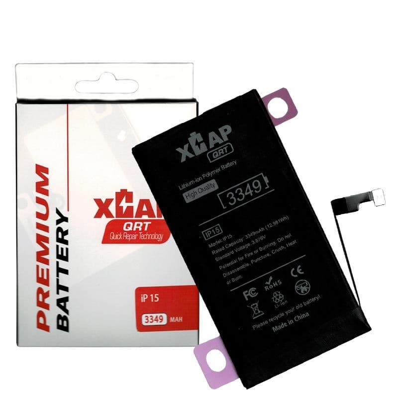 XCAP QRT - Battery for iPhone 15 (3349 mAh) (Pairable) (Quick Repair Technology)