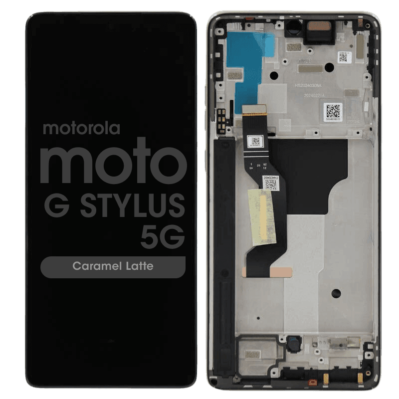 Genuine - OLED Assembly w/ Frame for Motorola Moto G Stylus 5G (XT2419 / 2024) (Caramel Latte)