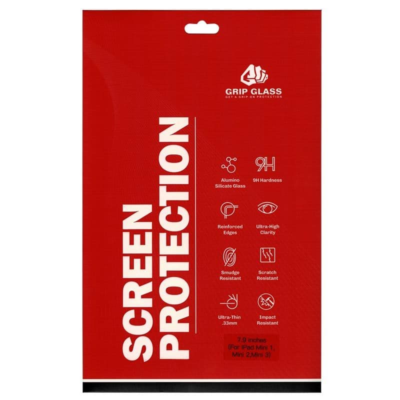 Grip Glass - Tempered Glass Screen Protector for iPad Mini 1 / iPad Mini 2 / iPad Mini 3