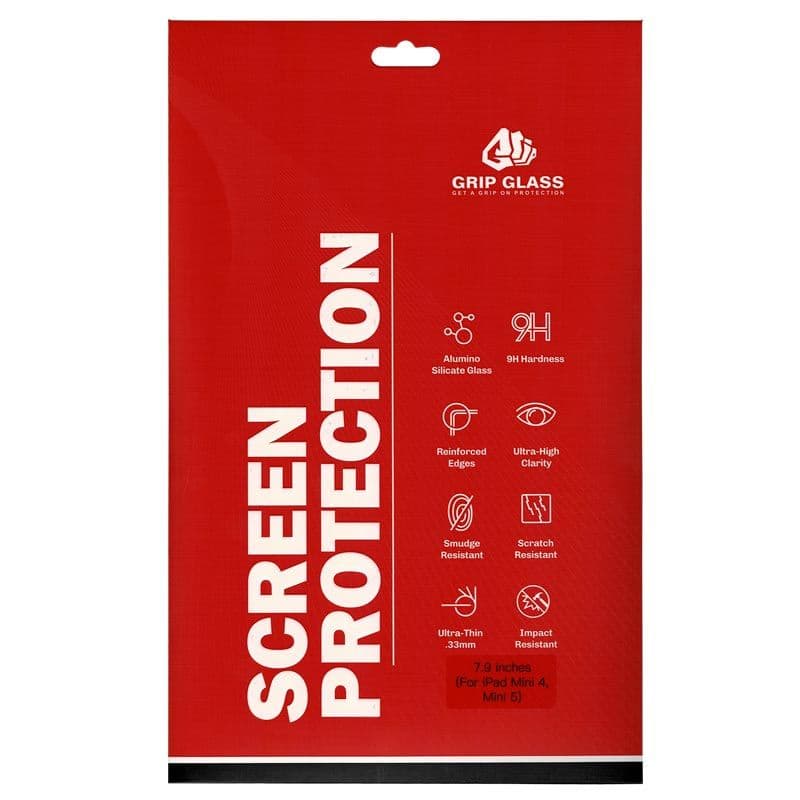 Grip Glass - Tempered Glass Screen Protector for iPad Mini 4 / iPad Mini 5