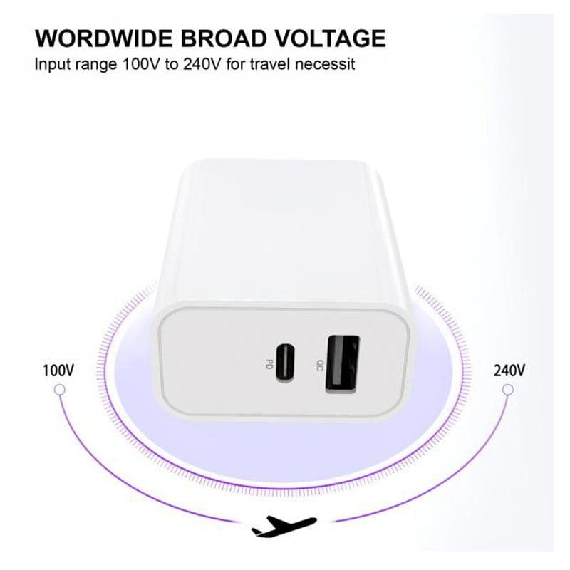 MyBat Pro - Dual USB / USB-C Adapter (22W) (White)
