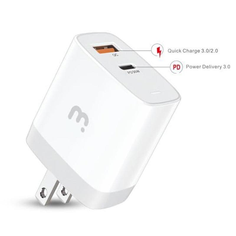 MyBat Pro - Dual USB / USB-C Adapter (30W) (White)
