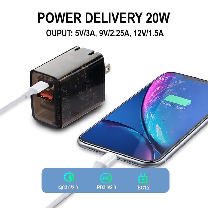 MyBat Pro - 20W USB-C Wall Charger (Exploration Version) - Transparent Smoke