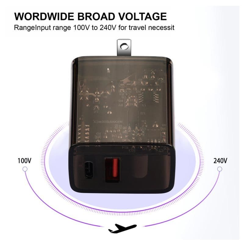 MyBat Pro - 20W USB-C Wall Charger (Exploration Version) - Transparent Smoke