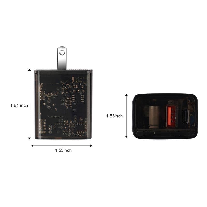 MyBat Pro - 20W USB-C Wall Charger (Exploration Version) - Transparent Smoke