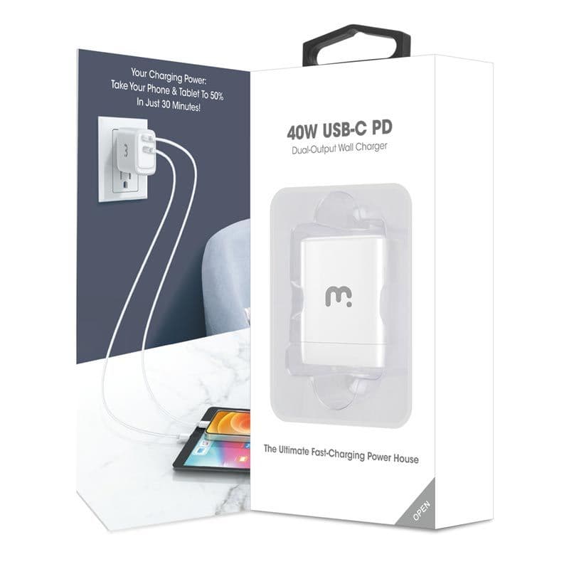 MyBat Pro - USB-C Fast Charging Wall Charger (40W) (White)