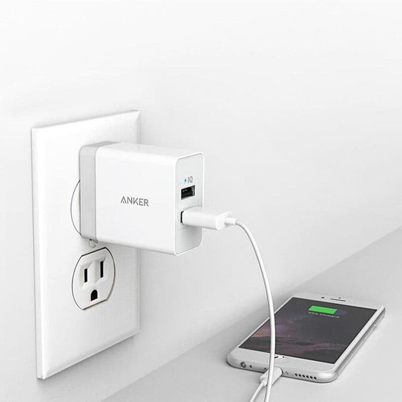 Anker - PowerPort Dual USB Power Adapter (24W)