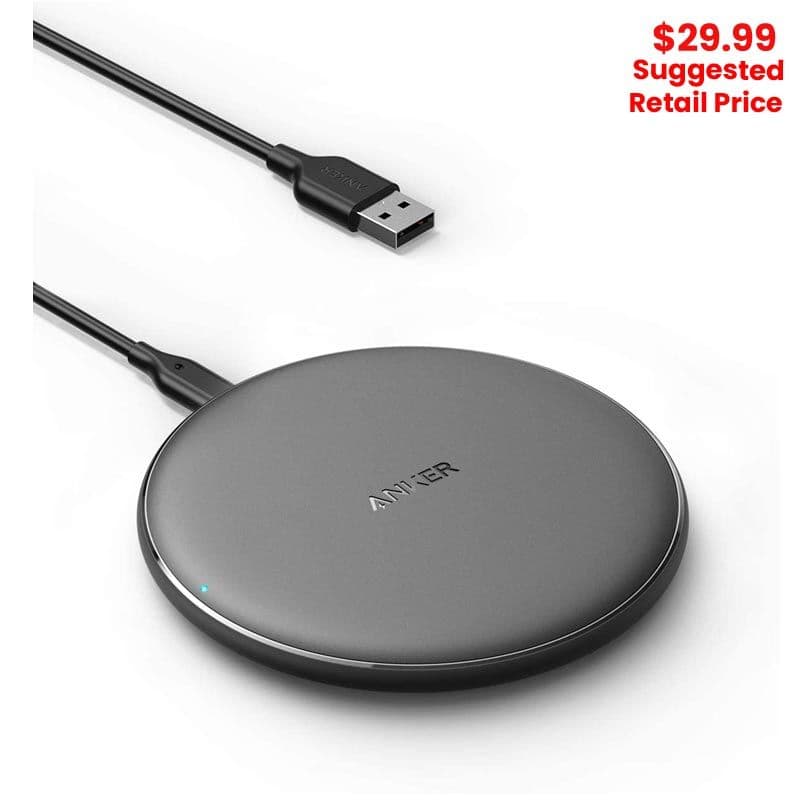 Anker -10W Max Wireless Fast-Charging Pad PowerWave Pad Qi