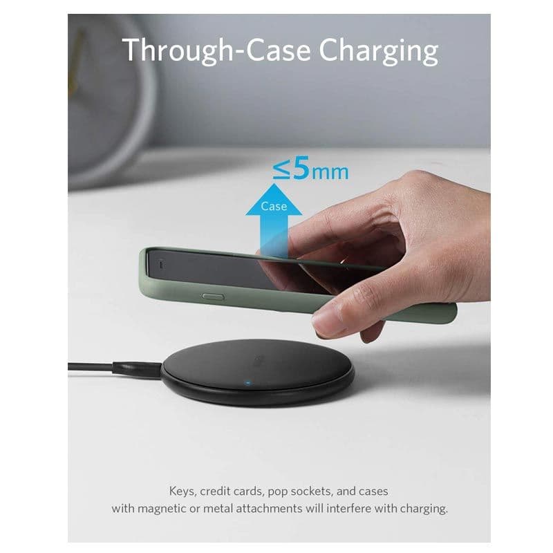 Anker -10W Max Wireless Fast-Charging Pad PowerWave Pad Qi