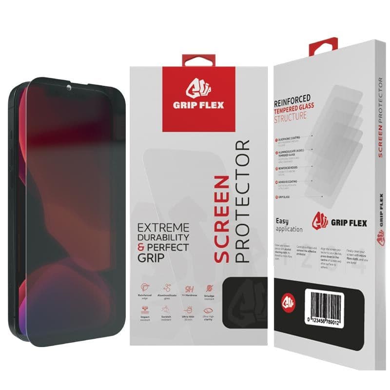 Grip Flex - Privacy Tempered Glass Screen Protector for iPhone X / XS / 11 Pro