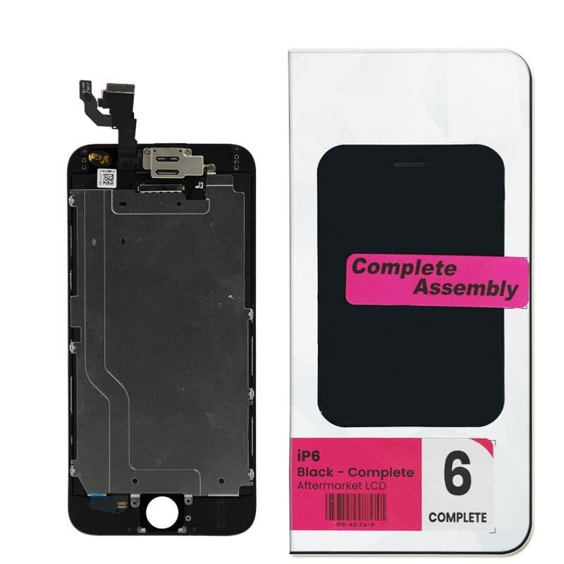 Complete Assembly - LCD Screen and Digitizer Assembly for iPhone 6 (Front camera / Prox Sensor / Earspeaker Pre-Installed) (Black)