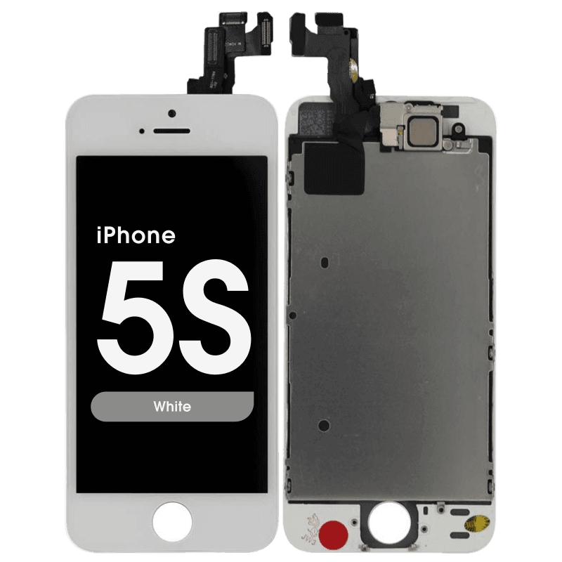 Complete Assembly - LCD Screen and Digitizer Assembly for iPhone 5S (Front camera / Prox Sensor / Earspeaker Pre-Installed) (White)