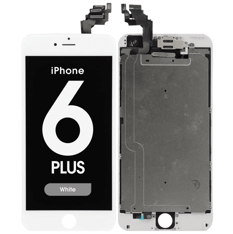 Complete Assembly - LCD Screen and Digitizer Assembly for iPhone 6 Plus (Front camera / Prox Sensor / Earspeaker Pre-Installed) (White)