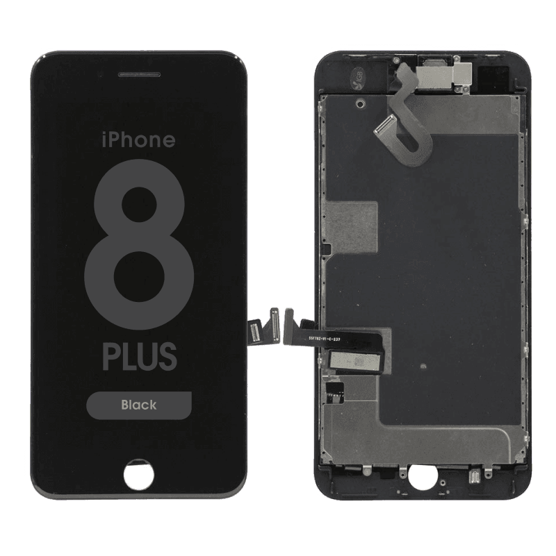 Complete Assembly - LCD Screen and Digitizer Assembly for iPhone 8 Plus (Front camera / Prox Sensor / Earspeaker Pre-Installed) (Black)