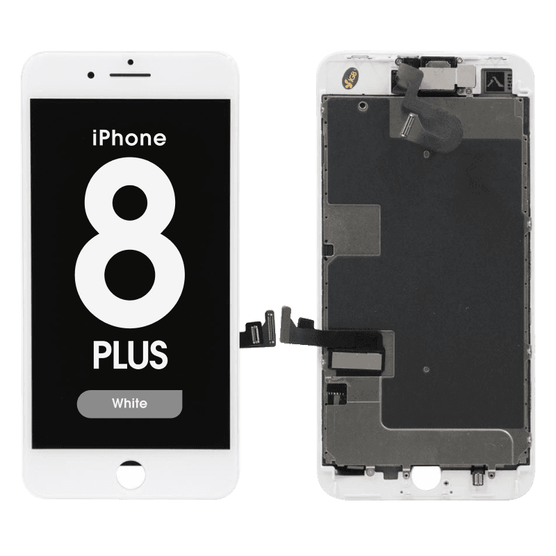 Complete Assembly - LCD Screen and Digitizer Assembly for iPhone 8 Plus (Front camera / Prox Sensor / Earspeaker Pre-Installed) (White)