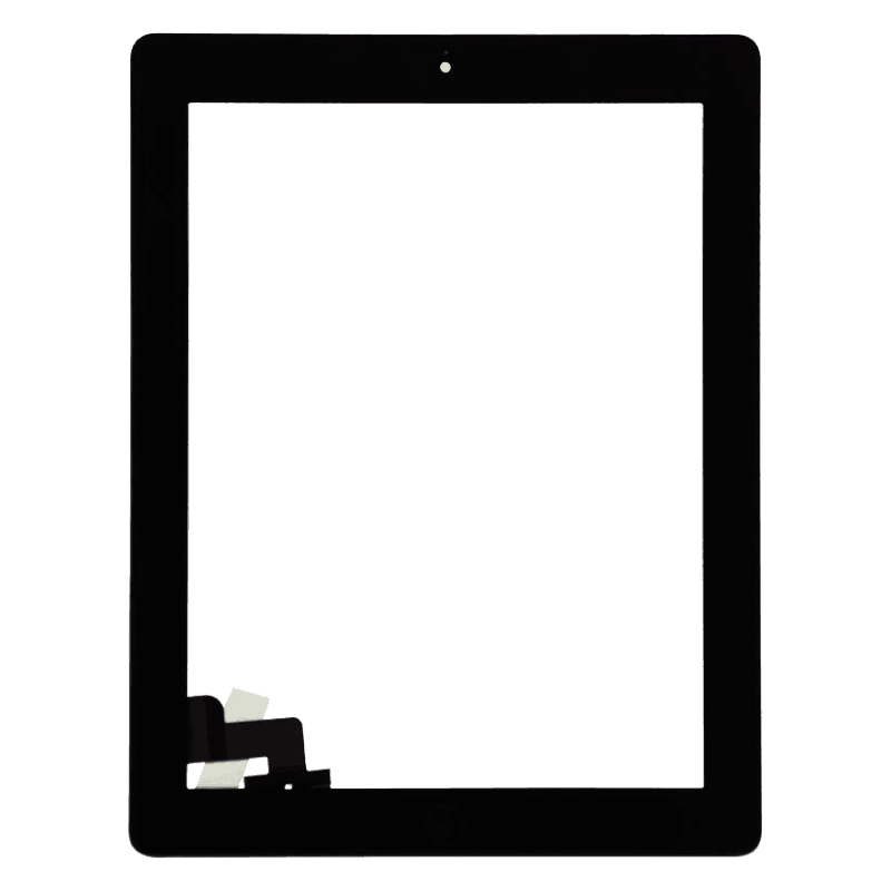 Aftermarket Full Assembly Glass and Digitizer with Home Button and Adhesive, Black, for iPad 2