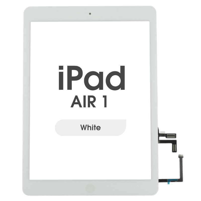 Aftermarket - Glass and Digitizer Touch Panel w/ Home Button for iPad Air 1 (White)