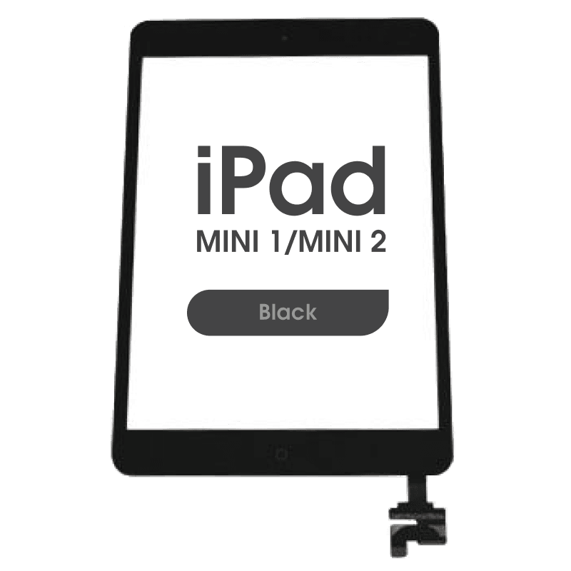 Aftermarket w/ Home Button - Glass and Digitizer Touch Panel for iPad Mini 1 / iPad Mini 2 (Black)