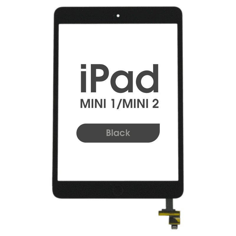Premium w/ Home Button - Glass and Digitizer Touch Panel for iPad Mini 1 / iPad Mini 2 (Black)