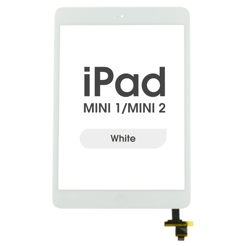 Premium w/ Home Button - Glass and Digitizer Touch Panel for iPad Mini 1 / iPad Mini 2 (White)
