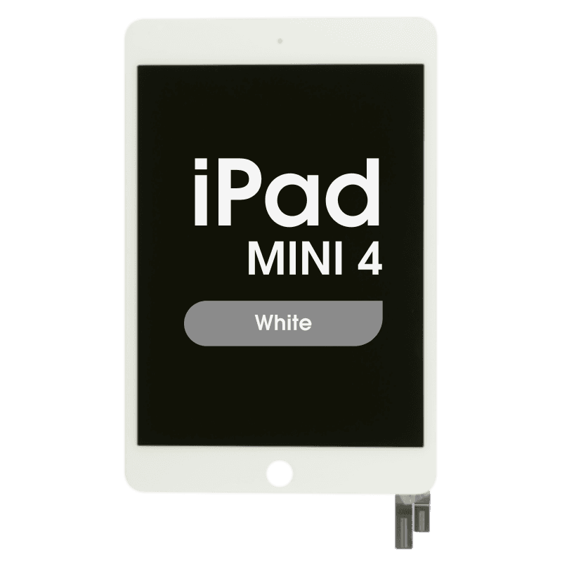 Premium Refurbished - Glass and Digitizer Full LCD Assembly for iPad Mini 4 (Sleep / Wake Flex Pre-Soldered) (White)