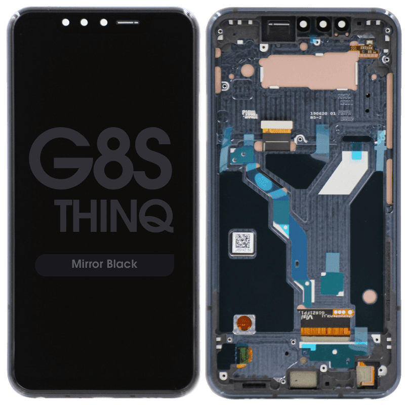 OLED Screen and Digitizer Assembly w/ Frame for LG G8S ThinQ (Mirror Black)