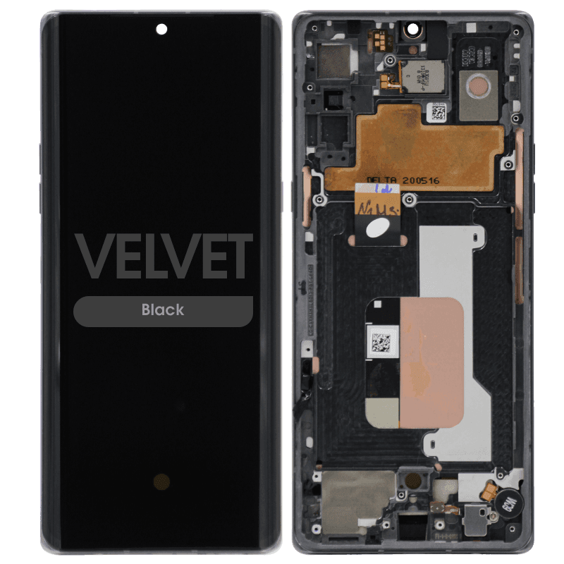 Refurbished - OLED Screen and Digitizer Assembly w/ Frame for LG Velvet (G9) (All Carriers except Verizon UW) (Black)
