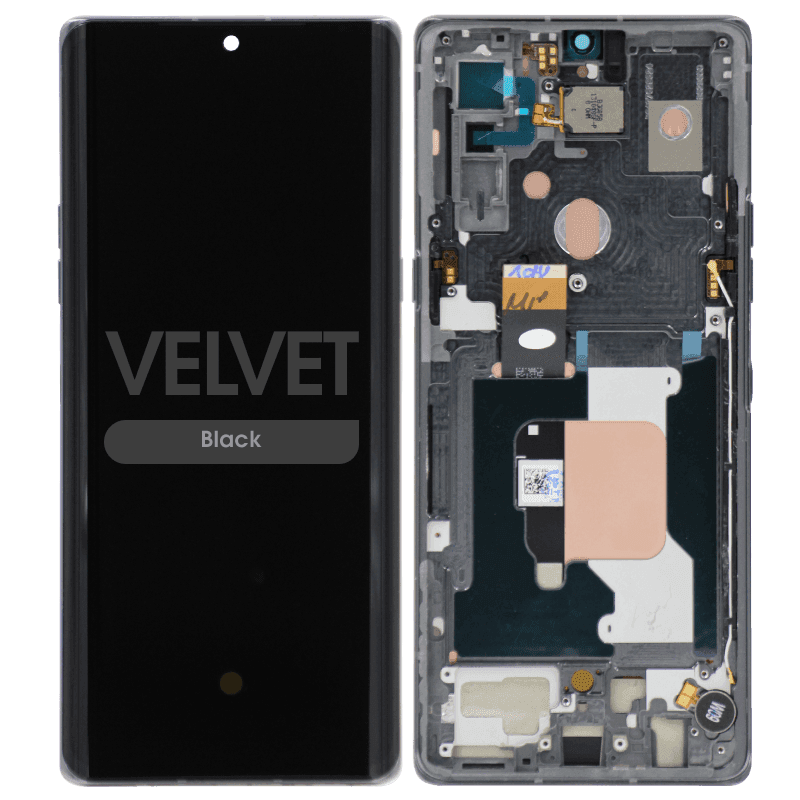 Refurbished - OLED Screen and Digitizer Assembly w/ Frame for LG Velvet (G9) (Verizon UW) (Black)