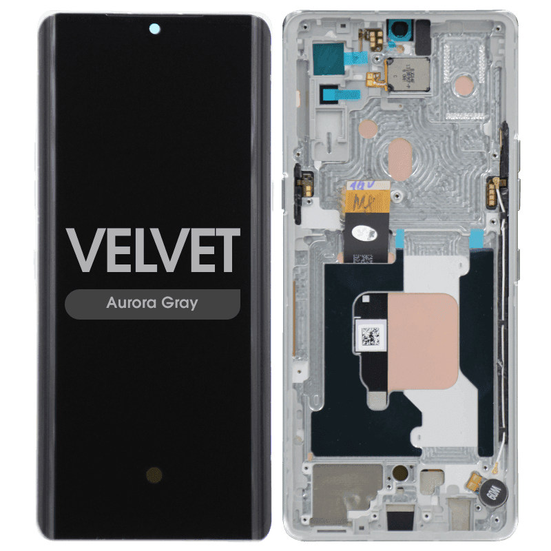 Refurbished - OLED Screen and Digitizer Assembly w/ Frame for LG Velvet (G9) (Verizon UW) (Aurora Gray)