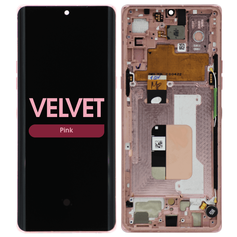 Refurbished - OLED Screen and Digitizer Assembly w/ Frame for LG Velvet (G9) (All Carriers Except Verizon UW) (Pink)
