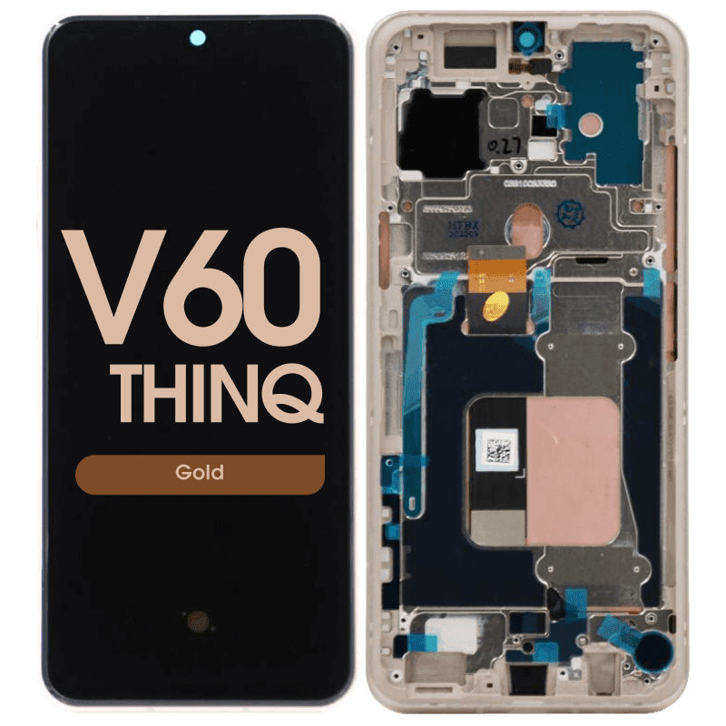 OLED Screen and Digitizer Assembly w/ Frame for LG V60 ThinQ (Gold)