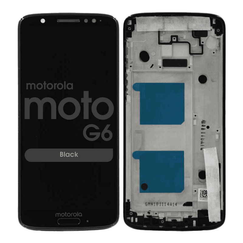 LCD Screen and Digitizer Assembly w/ Frame for Motorola Moto G6 (XT1925) (Black)