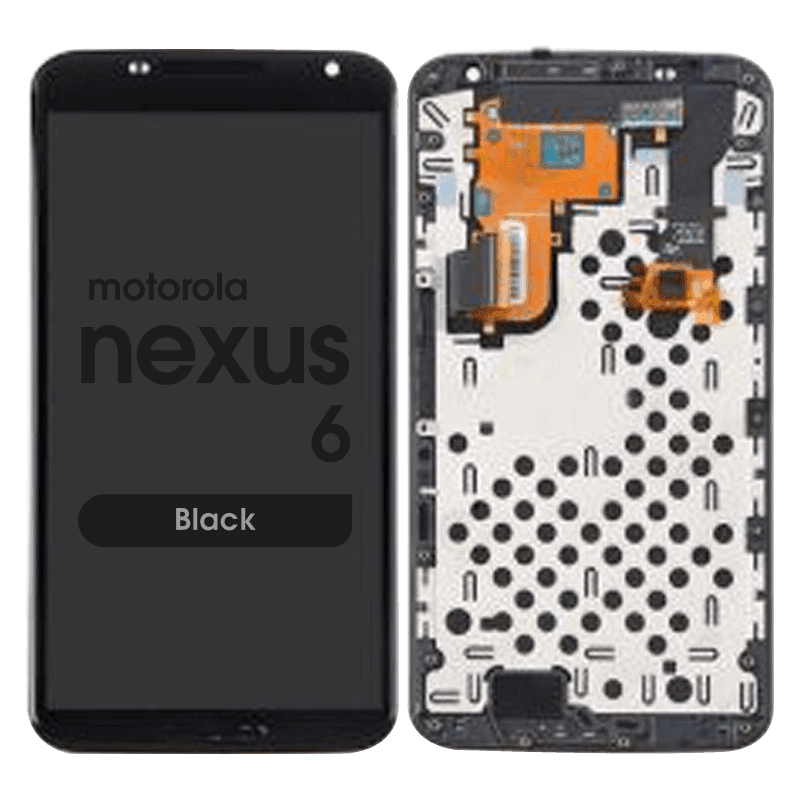 LCD Screen and Digitizer Assembly w/ Frame for Motorola Nexus 6 (XT1100 / XT1103) (Black)
