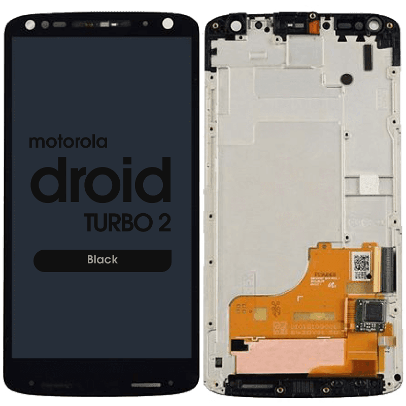 LCD Screen and Digitizer Assembly w/ Frame for Motorola Droid Turbo 2 (Black)