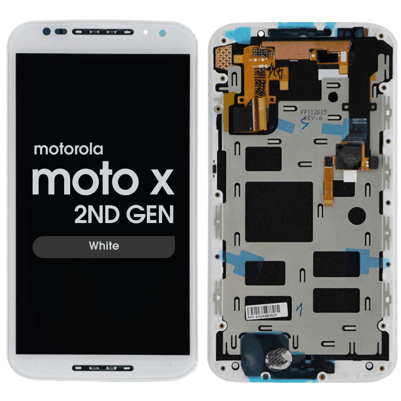 LCD Screen and Digitizer Assembly w/ Frame for Motorola Moto X 2nd Gen (XT1092) (White)