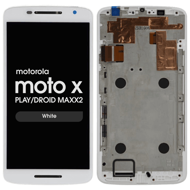 LCD Screen and Digitizer Assembly w/ Frame for Motorola Moto X Play / Droid Maxx 2 (White)