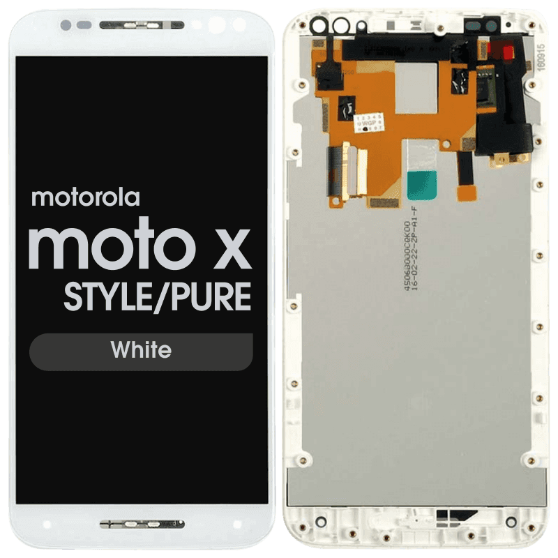 LCD Screen and Digitizer Assembly w/ Frame for Motorola Moto X Style / Pure (White)