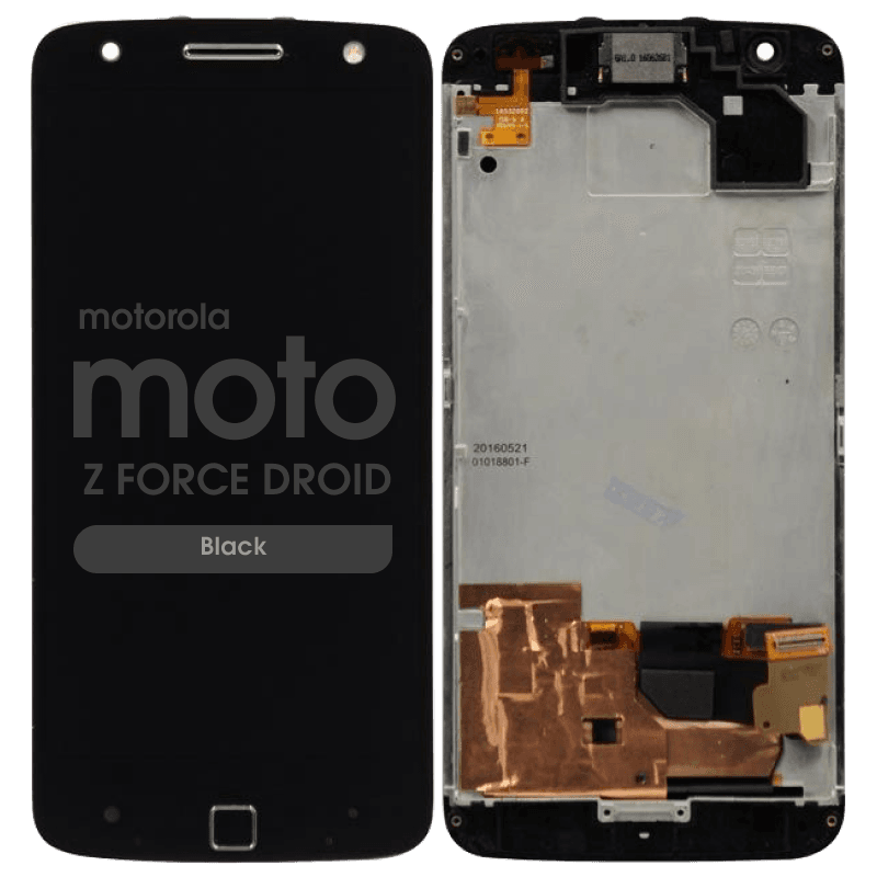 LCD Screen and Digitizer Assembly w/ Frame for Motorola Moto Z Force Droid (Black)