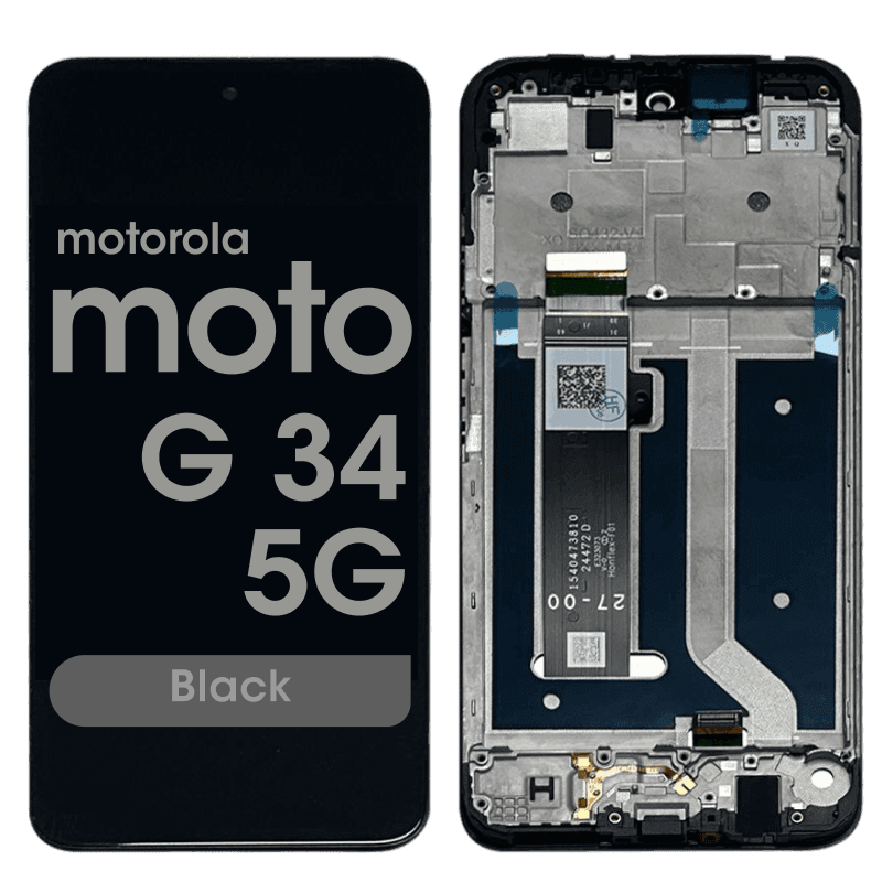 Refurbished - LCD Screen and Digitizer Assembly w/ Frame for Moto G34 (XT2363 / 2023) / G45 5G (XT2369 / 2024) (Black)